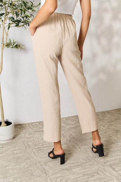 Double Take Pull-On Women Pants with Pockets