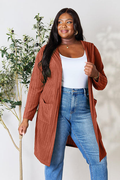 Basic Bae Full Size Hooded Sweater Women Cardigan