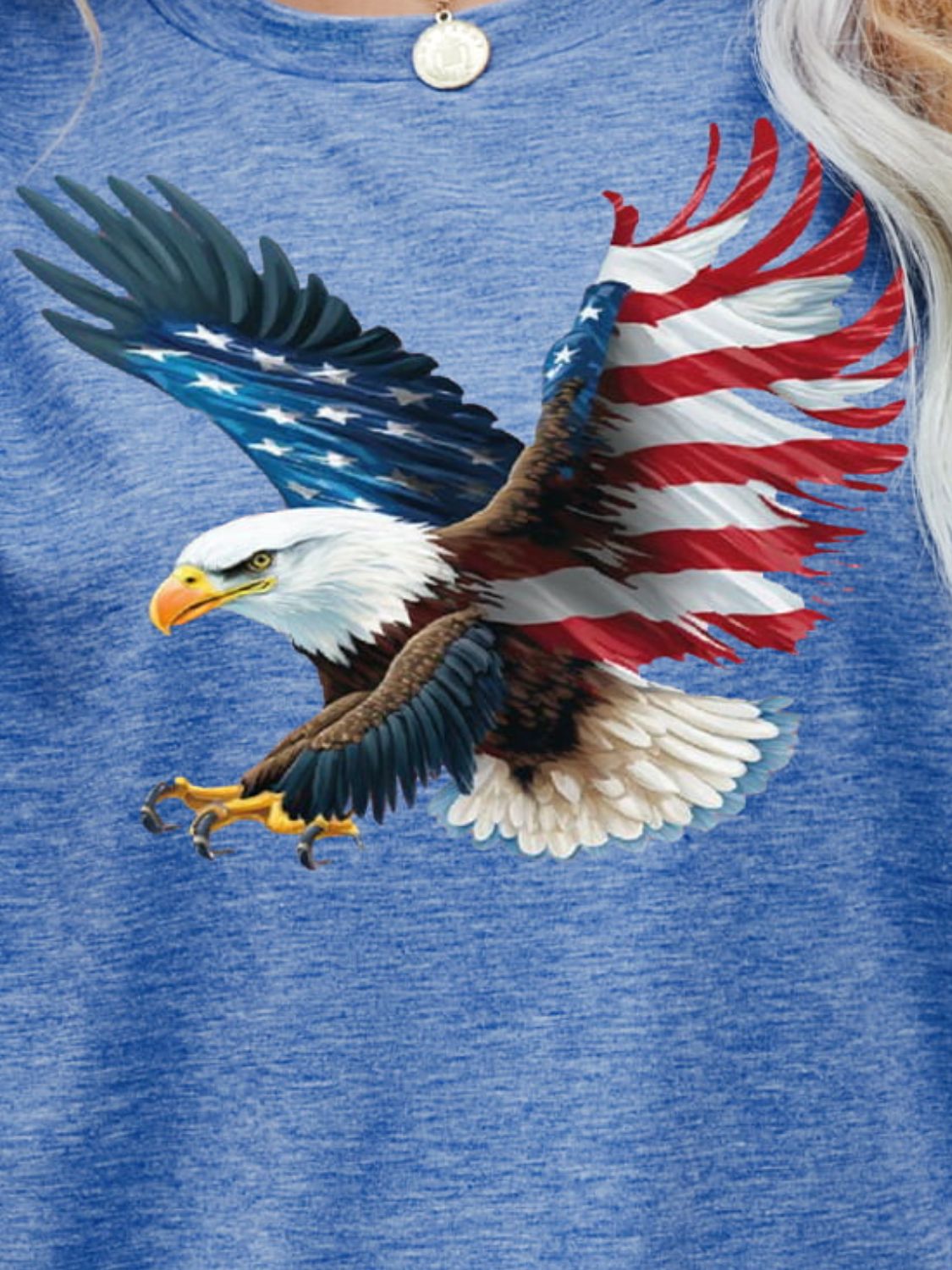 US Flag Eagle Graphic Women Tee Shirt