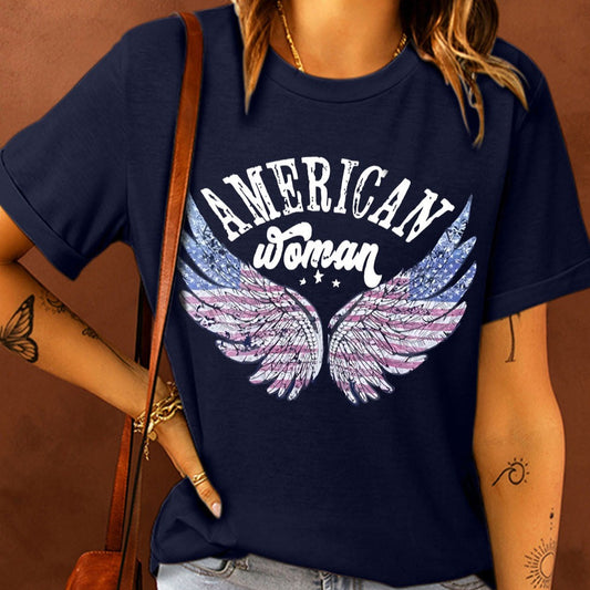 AMERICAN WOMAN Graphic Round Neck Women T-Shirt