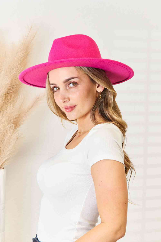 Fame Flat Brim Fedora Fashion Women  Hat