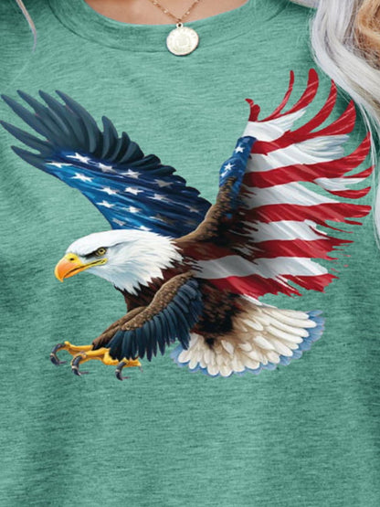 US Flag Eagle Graphic Women Tee Shirt