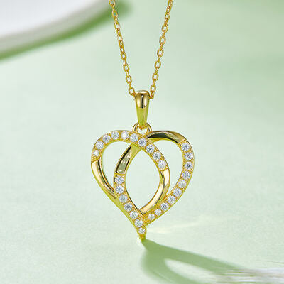 Moissanite 925 Sterling Silver Heart Shape Women Necklace