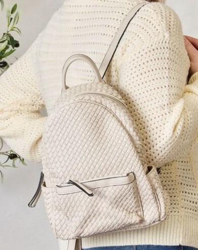 SHOMICO PU Leather Woven Women Backpack