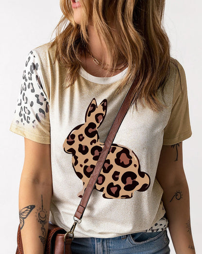 Easter Leopard Graphic Women T-Shirt