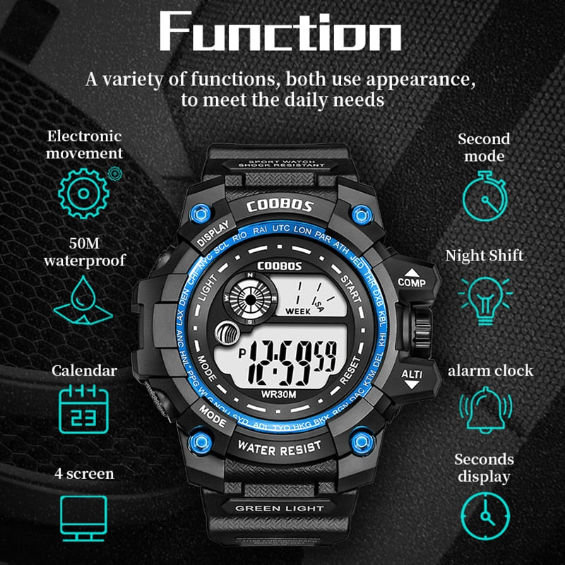 Cool Luminous Men Sport Watch High end Silicone Strap Military Wrist W