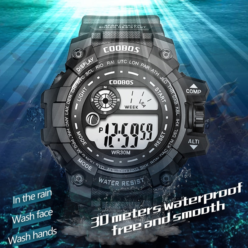 Sport Digital Military Style Stop Watch for Men Reloj Hombre Digital LED  Band Electronic Transparent Digital Watch - China Gift Watches and Watch  price