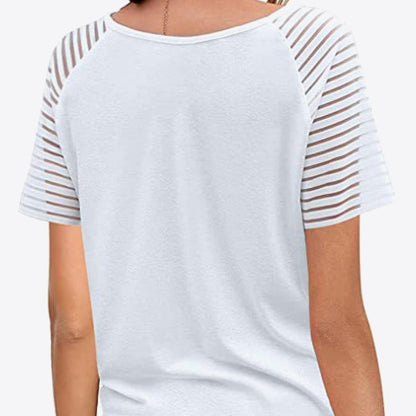 V-Neck Raglan Sleeve Women T-Shirt