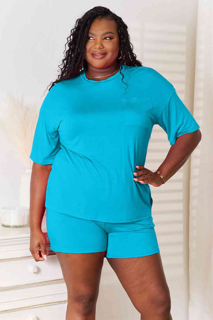 Basic Bae Full Size Soft Rayon Half Sleeve Women Top and Shorts Set