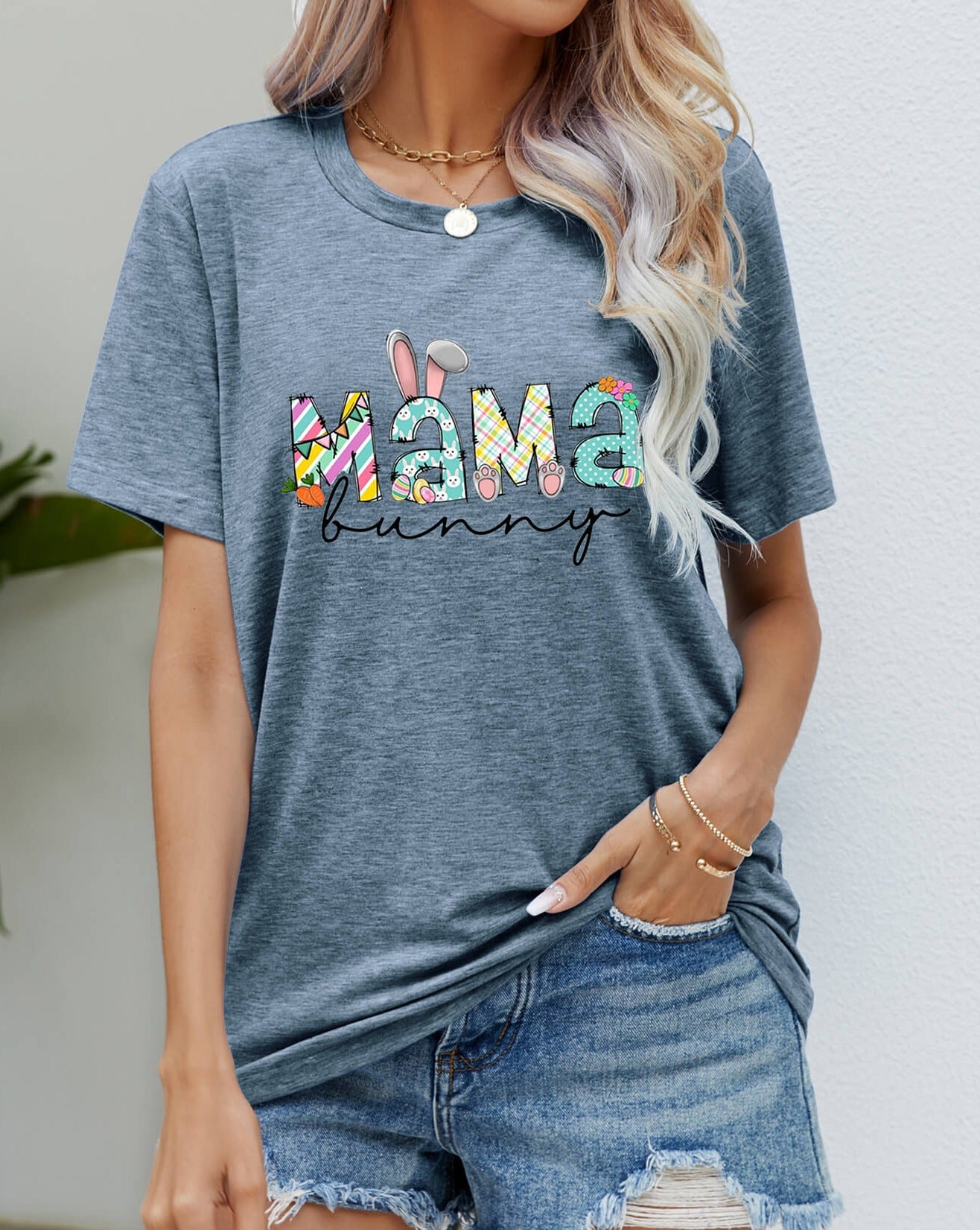 MAMA BUNNY Easter Graphic Women T-Shirt