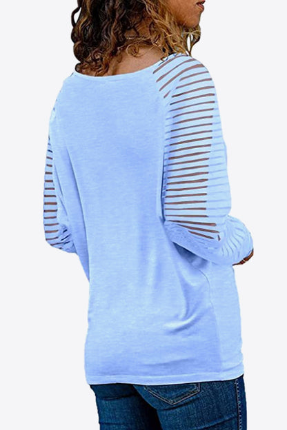 V-Neck Long Raglan Sleeve Women Top