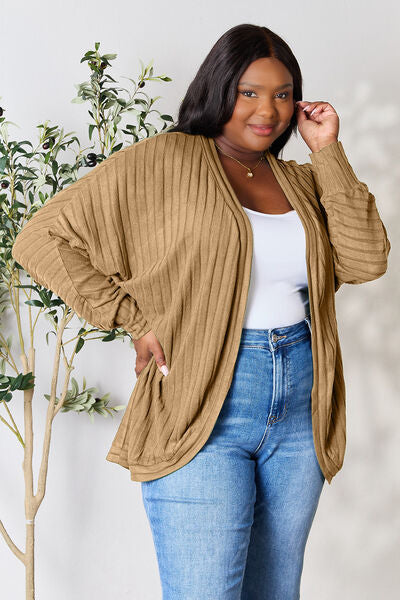 Basic Bae Full Size Ribbed Cocoon Women Cardigan