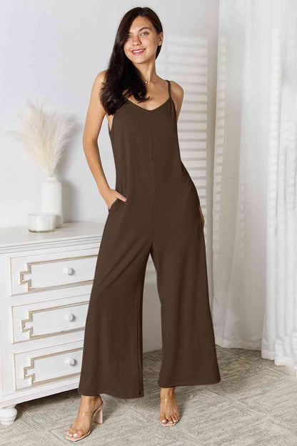 Basic Bae Full Size Spaghetti Strap V-Neck Women Jumpsuit