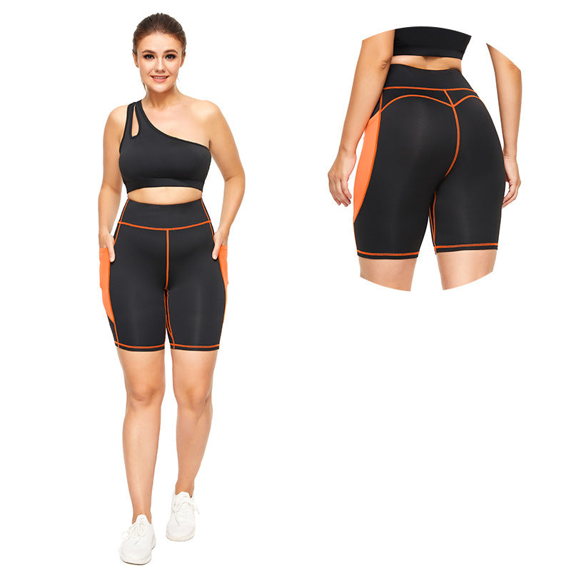 High Waist Hip Peach Pants Women's Running Fitness Five-point Pants - Zara-Craft