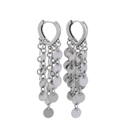 Fashionable Design Sense Silver Piece Fringed Silver Earrings - Zara-Craft