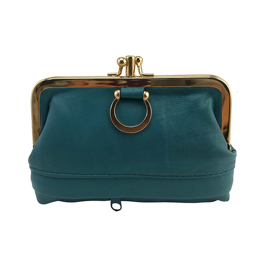 Women Genuine Leather Coin Purse Hasp Small Wallet Card Holder Bag - Zara-Craft