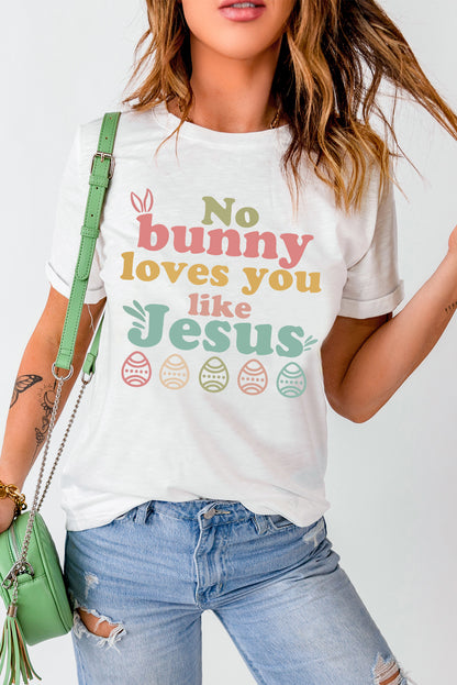 SYNZ Easter NO BUNNY LOVES YOU LIKE JESUS Women T-Shirt