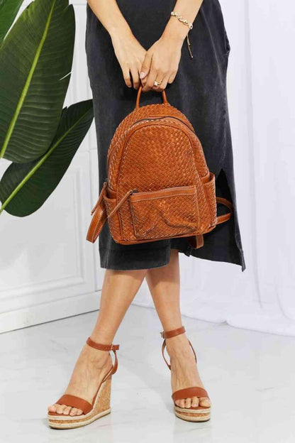 SHOMICO Certainly Chic Faux Leather Woven Women Backpack
