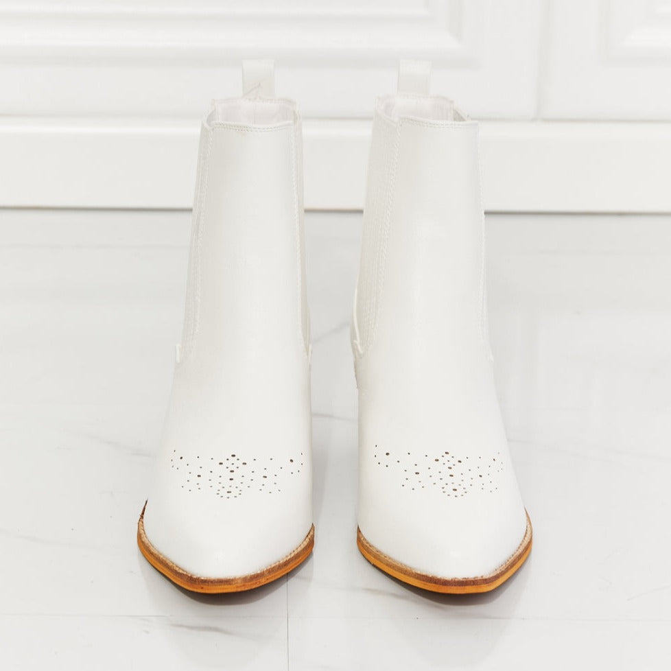 MMShoes Love the Journey Stacked Heel Chelsea Women Boot in White