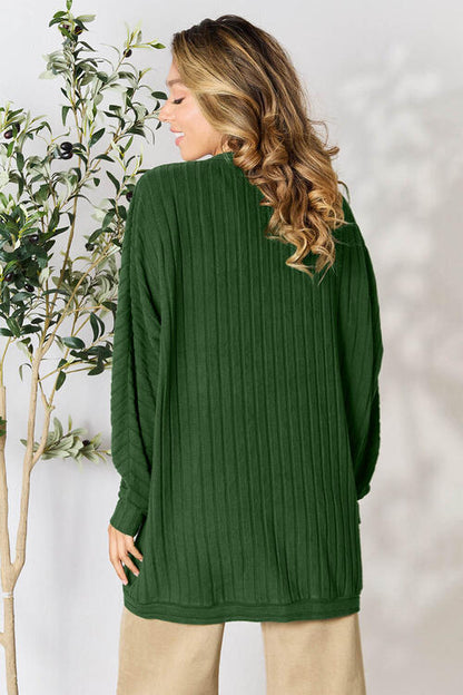 Basic Bae Full Size Ribbed Cocoon Women Cardigan