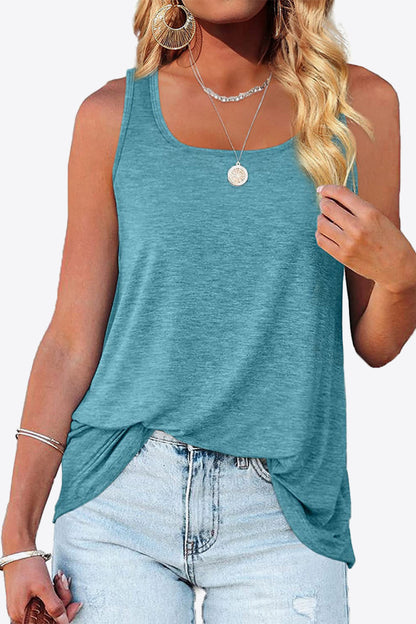 Curved Hem Square Neck Women Tank