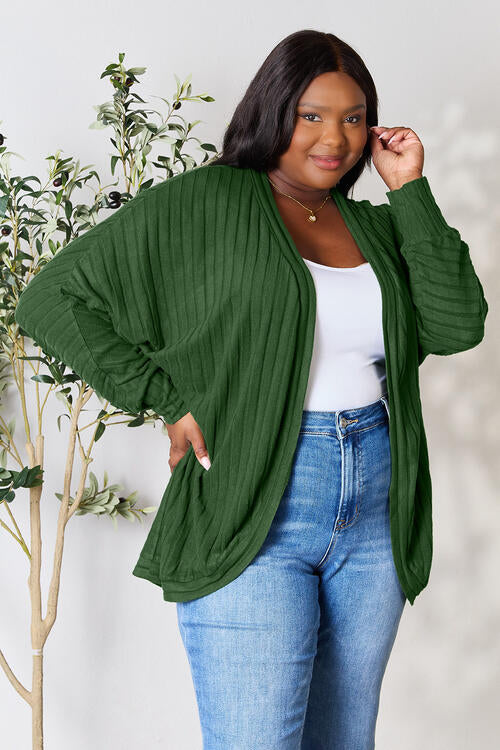 Basic Bae Full Size Ribbed Cocoon Women Cardigan