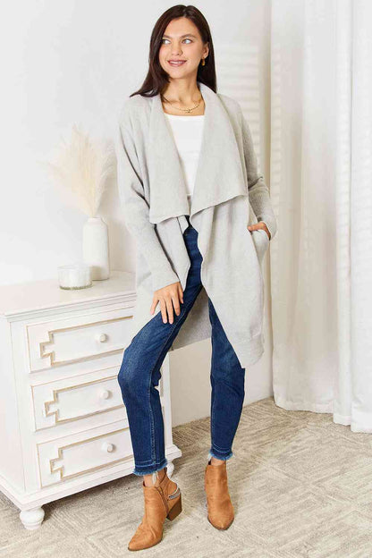 Angel Wings Open Front Duster Women Cardigan with Pockets