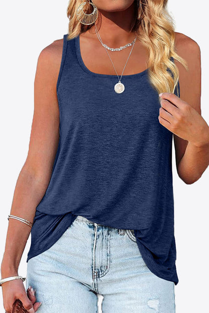 Curved Hem Square Neck Women Tank