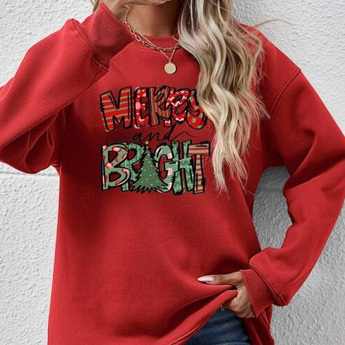 MERRY AND BRIGHT Long Sleeve Women Sweatshirt