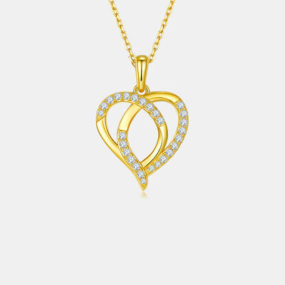 Moissanite 925 Sterling Silver Heart Shape Women Necklace