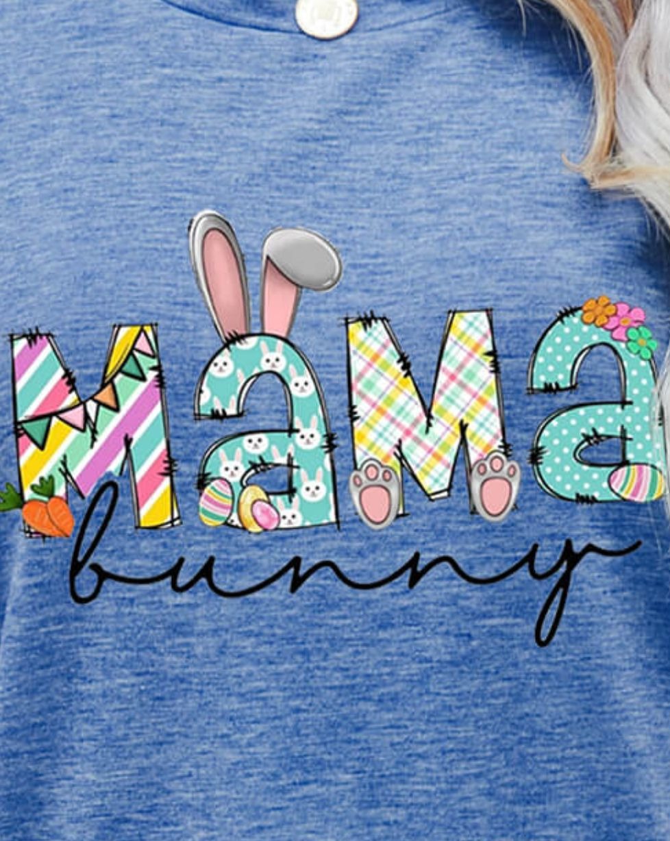 MAMA BUNNY Easter Graphic Women T-Shirt