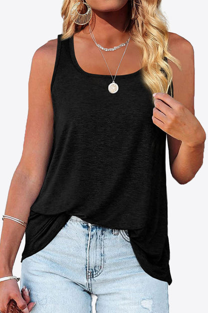 Curved Hem Square Neck Women Tank