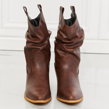 MMShoes Better in Texas Scrunch Cowboy Women Boots in Brown