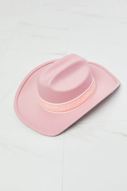 Fame Western Cutie Cowboy Hat in Pink - Zara-Craft