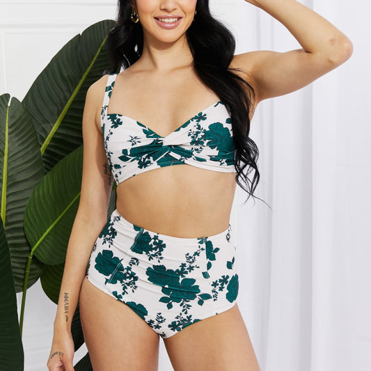 Marina West Swim Take A Dip Twist High-Rise Bikini in Forest - Zara-Craft