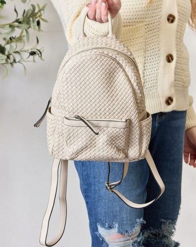 SHOMICO PU Leather Woven Women Backpack