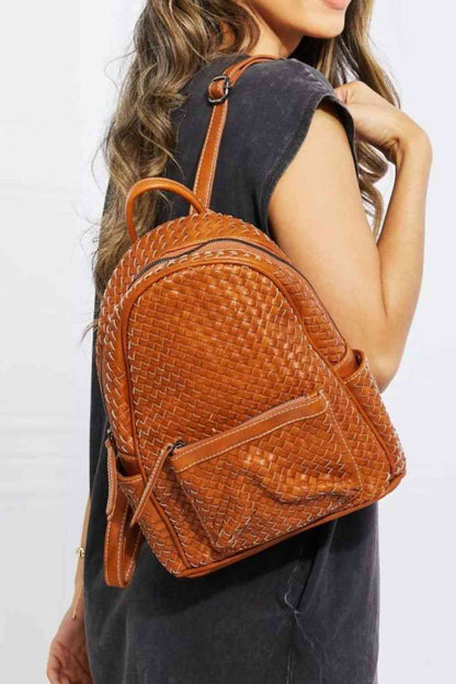 SHOMICO Certainly Chic Faux Leather Woven Women Backpack