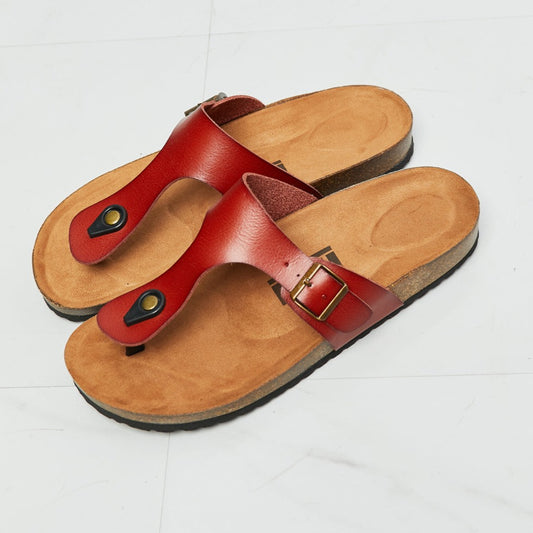 MMShoes Drift Away T-Strap Women Flip-Flop in Red - Zara-Craft