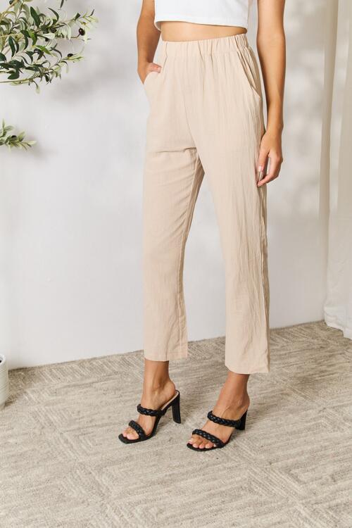 Double Take Pull-On Women Pants with Pockets