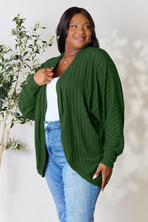 Basic Bae Full Size Ribbed Cocoon Women Cardigan