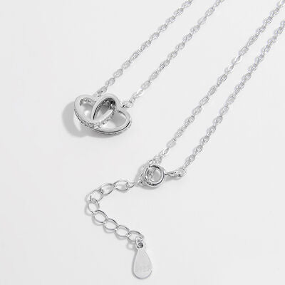 925 Sterling Silver Inlaid Zircon Heart Women Necklace