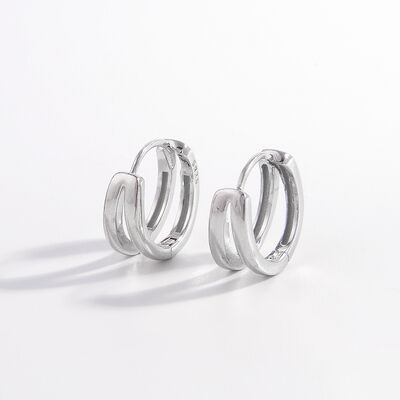 925 Sterling Silver Inlaid Zircon Huggie Women Earrings