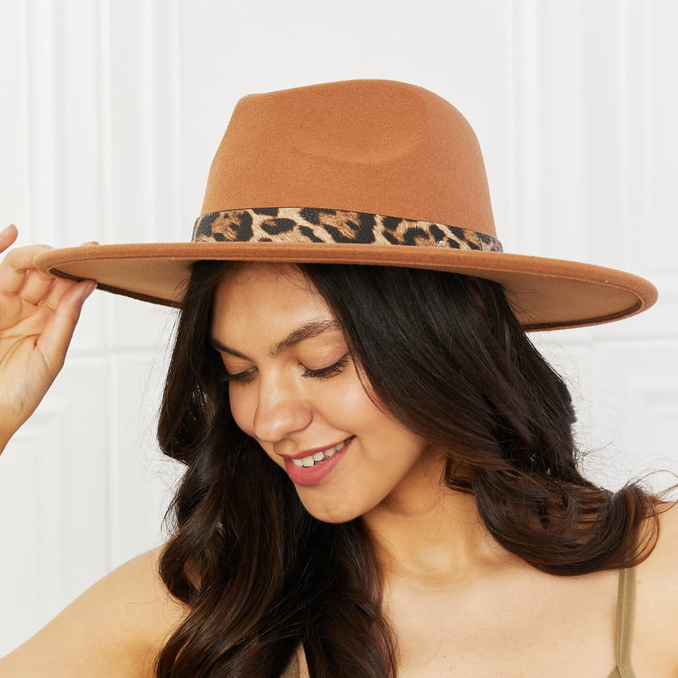 Fame In The Wild Leopard Detail Fedora Women Hat - Zara-Craft