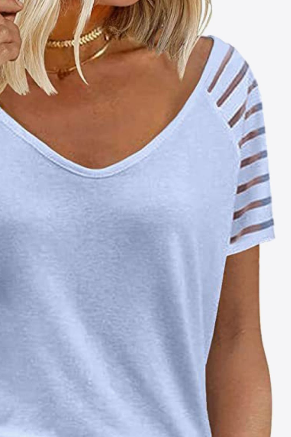 V-Neck Raglan Sleeve Women T-Shirt